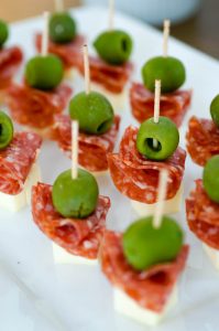 Salami castelvetrano olive provolone skewer, Salami castelvetrano olive provolone toothpick, charcuterie skewer, charcuterie toothpick