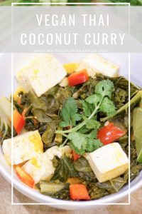 Vegan Thai Coconut Curry is an easy, bold, flavorful one pot meal that's perfect for weeknights! #vegan #plantbased #thaicurry