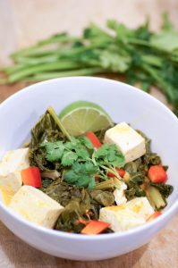 Vegan Thai Coconut Curry is an easy, bold, flavorful one pot meal that's perfect for weeknights! #vegan #plantbased #thaicurry