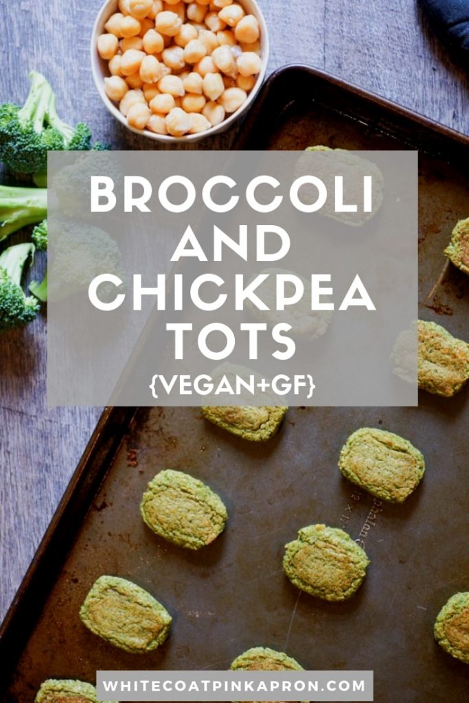 These Broccoli Tots with chickpeas are full of fiber and protein, and are completely vegan! With only 4 ingredients and minimal prep, there's no reason not to try them. #vegan #broccolitots 